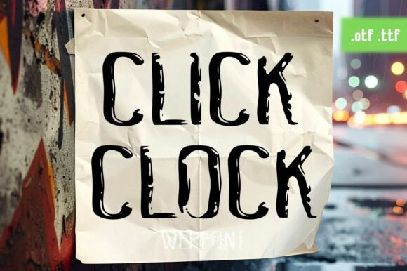 Click Clock Display Font for Urban Crafts