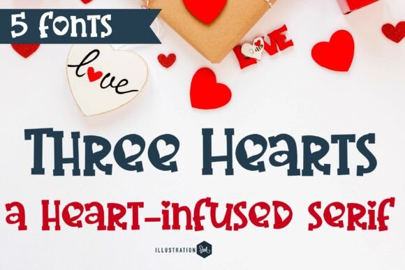 Three Hearts Font for Bold Campaign Design