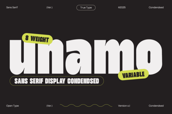 Unamo: A Modern Display Typeface for Bold Editorial Design